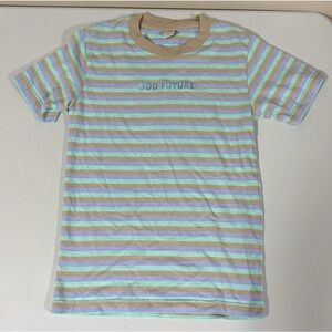 Teal Tan Pastel ‘Odd Future’ Striped Band Tee T-Shirt Top Size S 🩵✨ #casual #tee